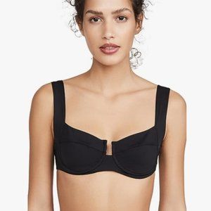 L*Space Camellia Bikini Top Black (Medium)